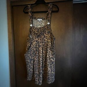 Animal Print Mini Dress with Straps